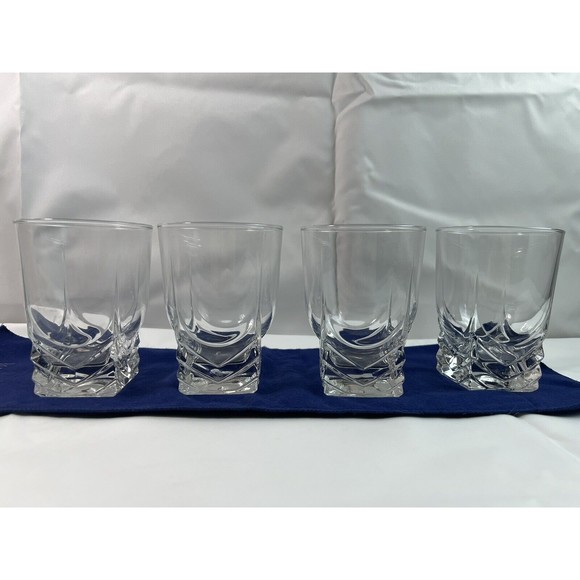 Set of 4 Bormioli Rocco‎ Brillante Double Old Fashioned Glasses 4 1/2”x 3 3/8” - Picture 1 of 8